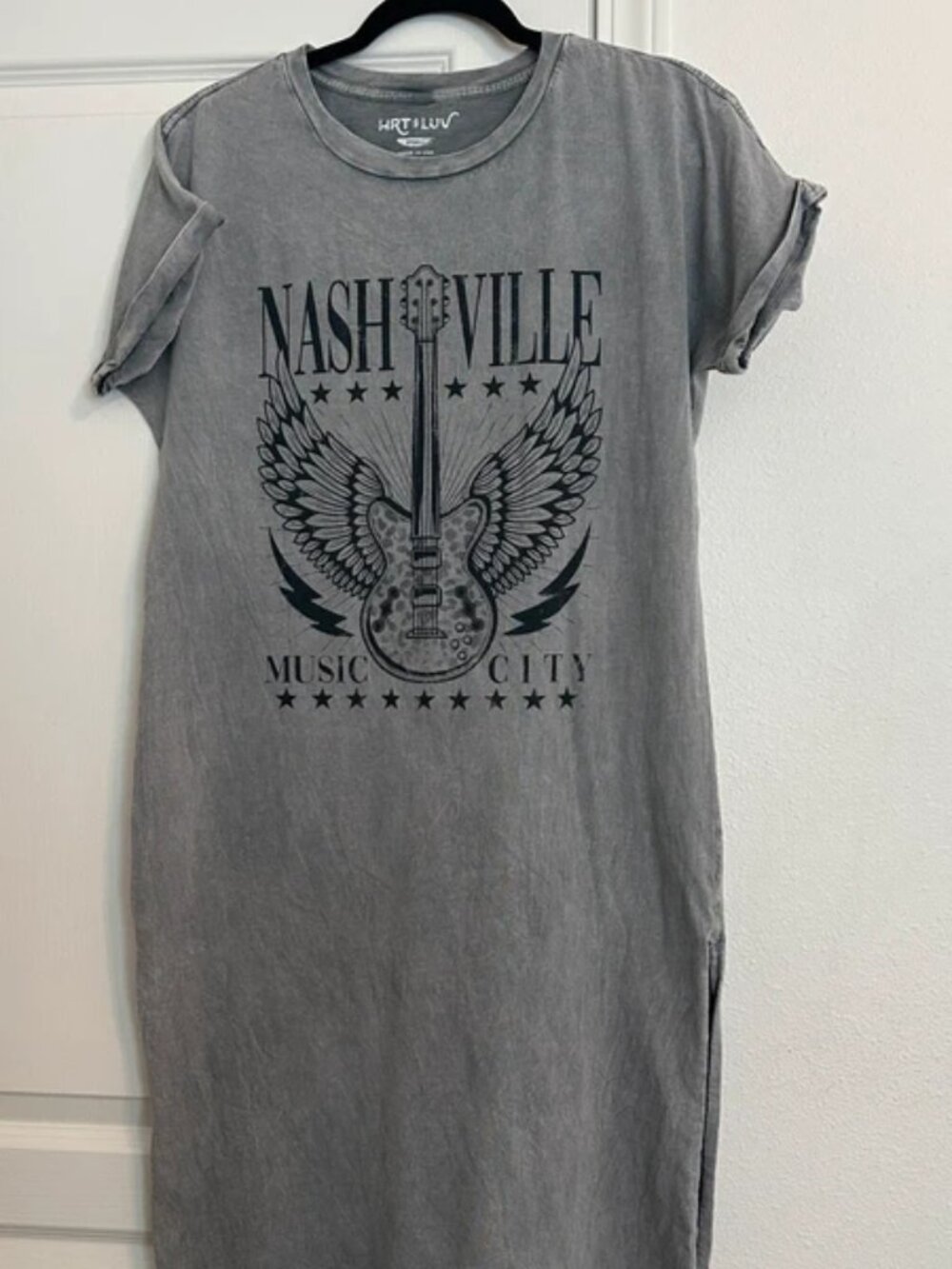 Nashville Music City T-Shirt Maxi Dress Size Small